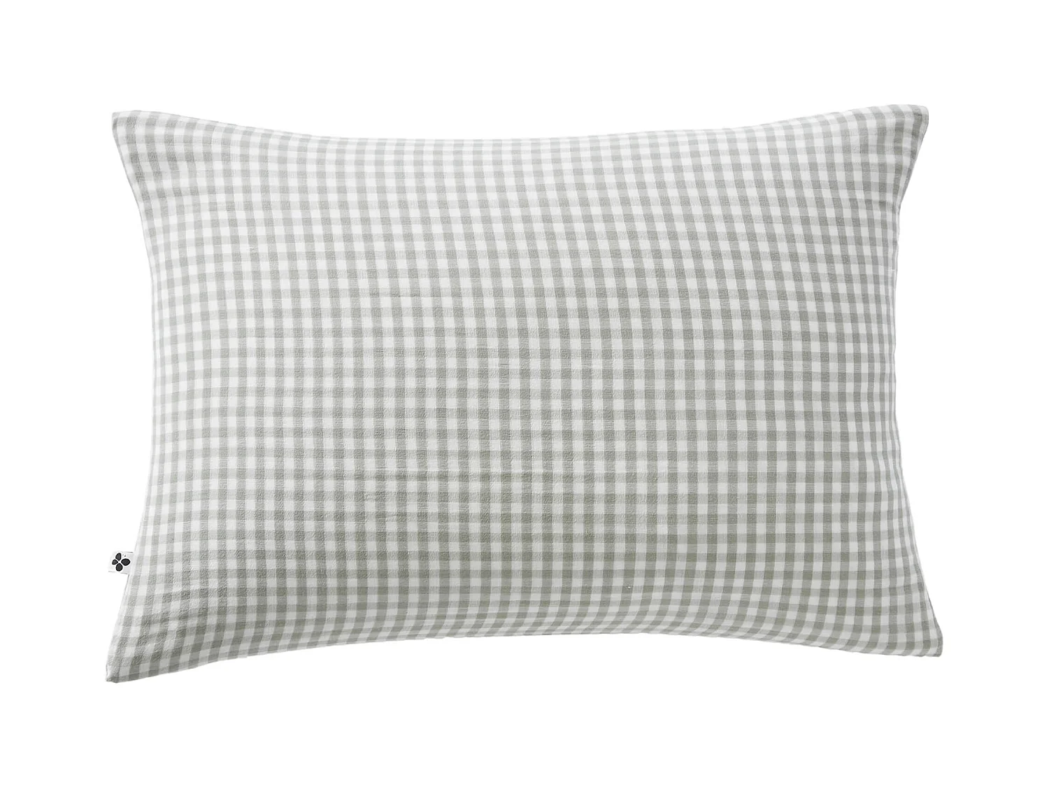 Taie d'oreiller gaze de coton imprimé vichy 50x70 Vert