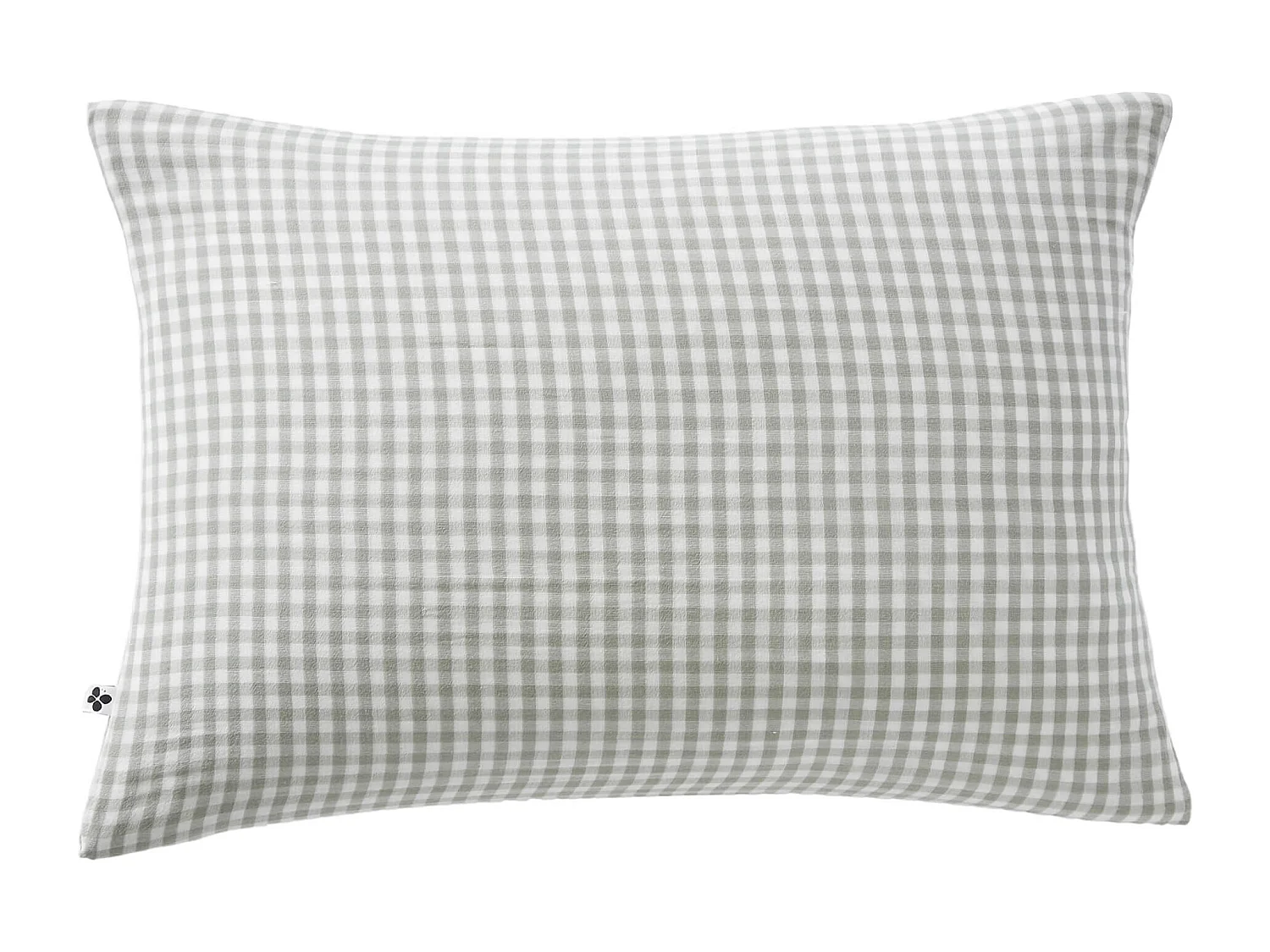 Taie d'oreiller gaze de coton imprimé vichy 50x70 Vert