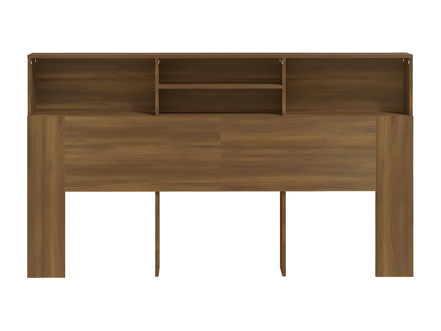 Kopfteil für Bett | Bett-Kopfteil mit Ablagen Braun Eichen-Optik 180x19x103,5 cm -MN750363