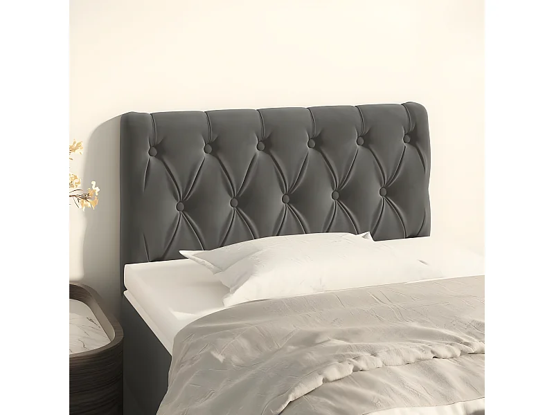 Kopfteil für Bett | Bett-Kopfteil Dunkelgrau 80x7x78/88 cm Samt -MN100674