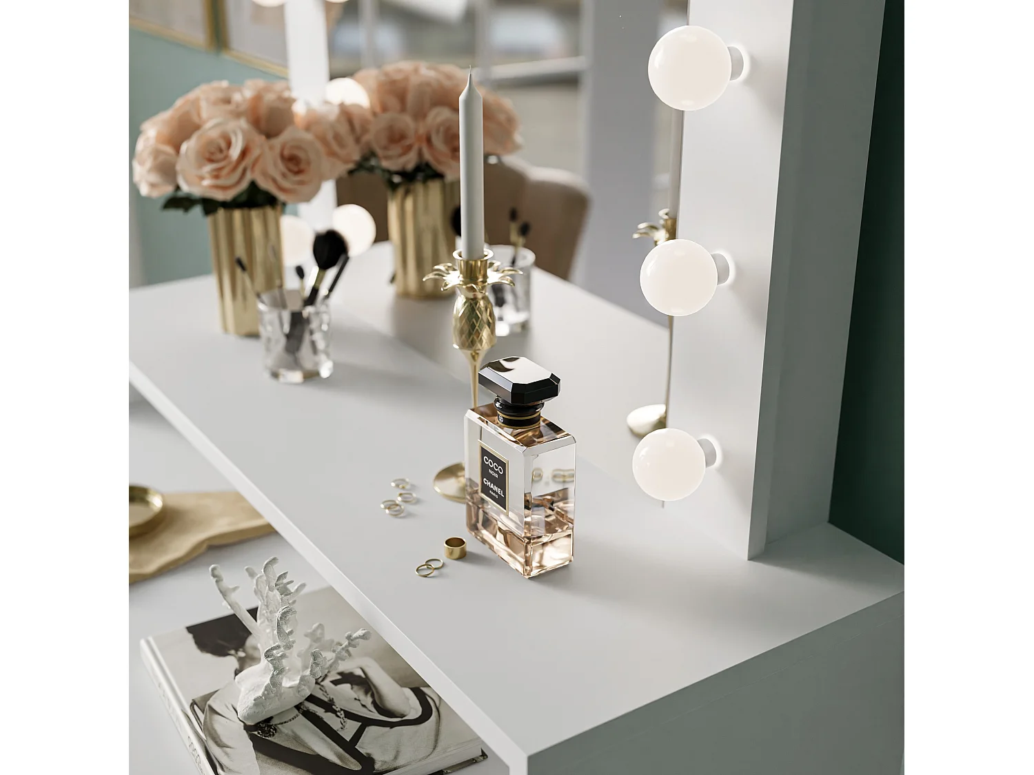 Coiffeuse ESCADO blanc brillant