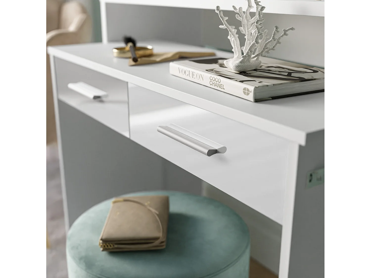 Coiffeuse ESCADO blanc brillant