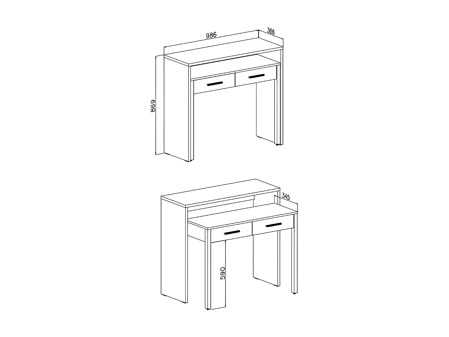 Coiffeuse ESCADO blanc brillant