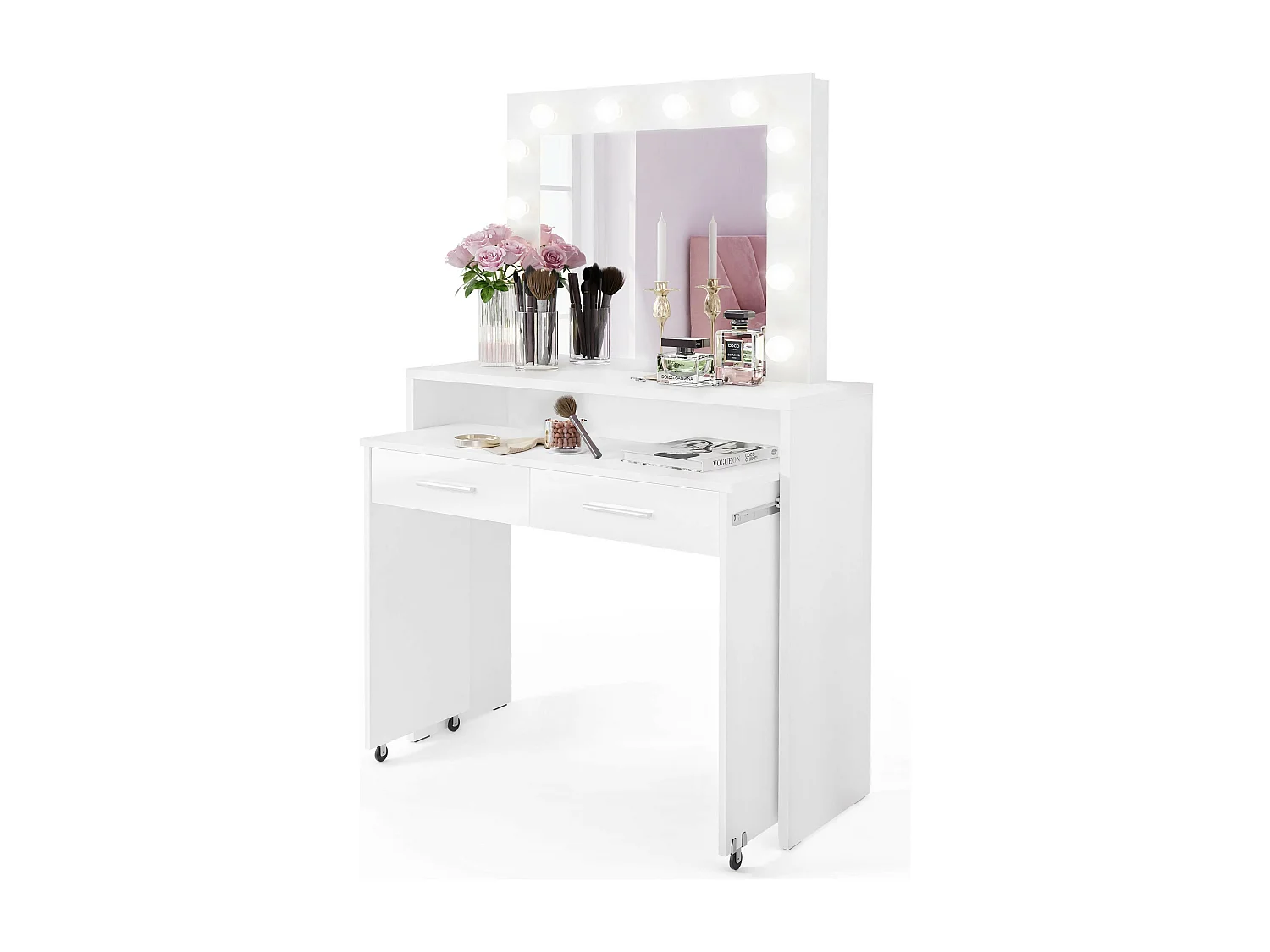 Coiffeuse ESCADO blanc brillant