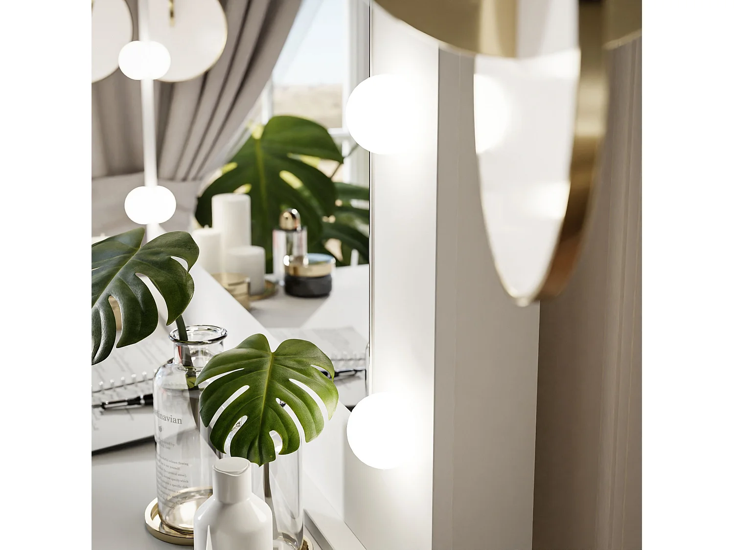 Coiffeuse GLAMOUR CRISTAL BLANC