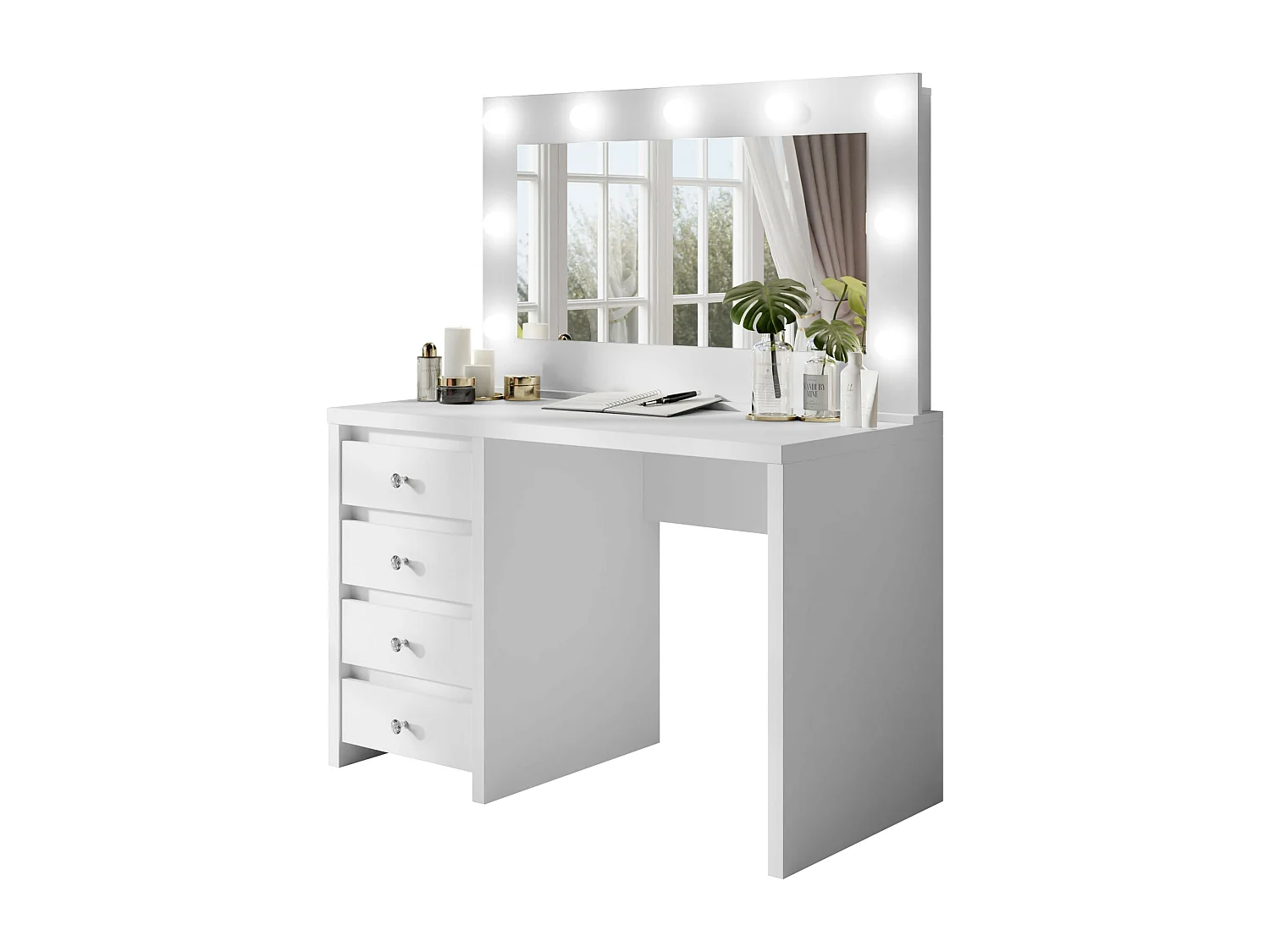 Coiffeuse GLAMOUR CRISTAL BLANC