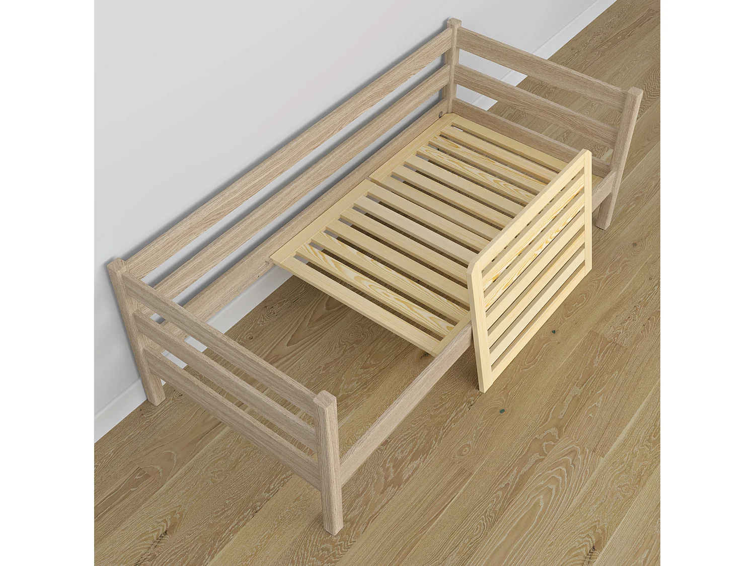 Lit banquette en chêne - avec tiroir N01 Chêne Blanchi 80x190