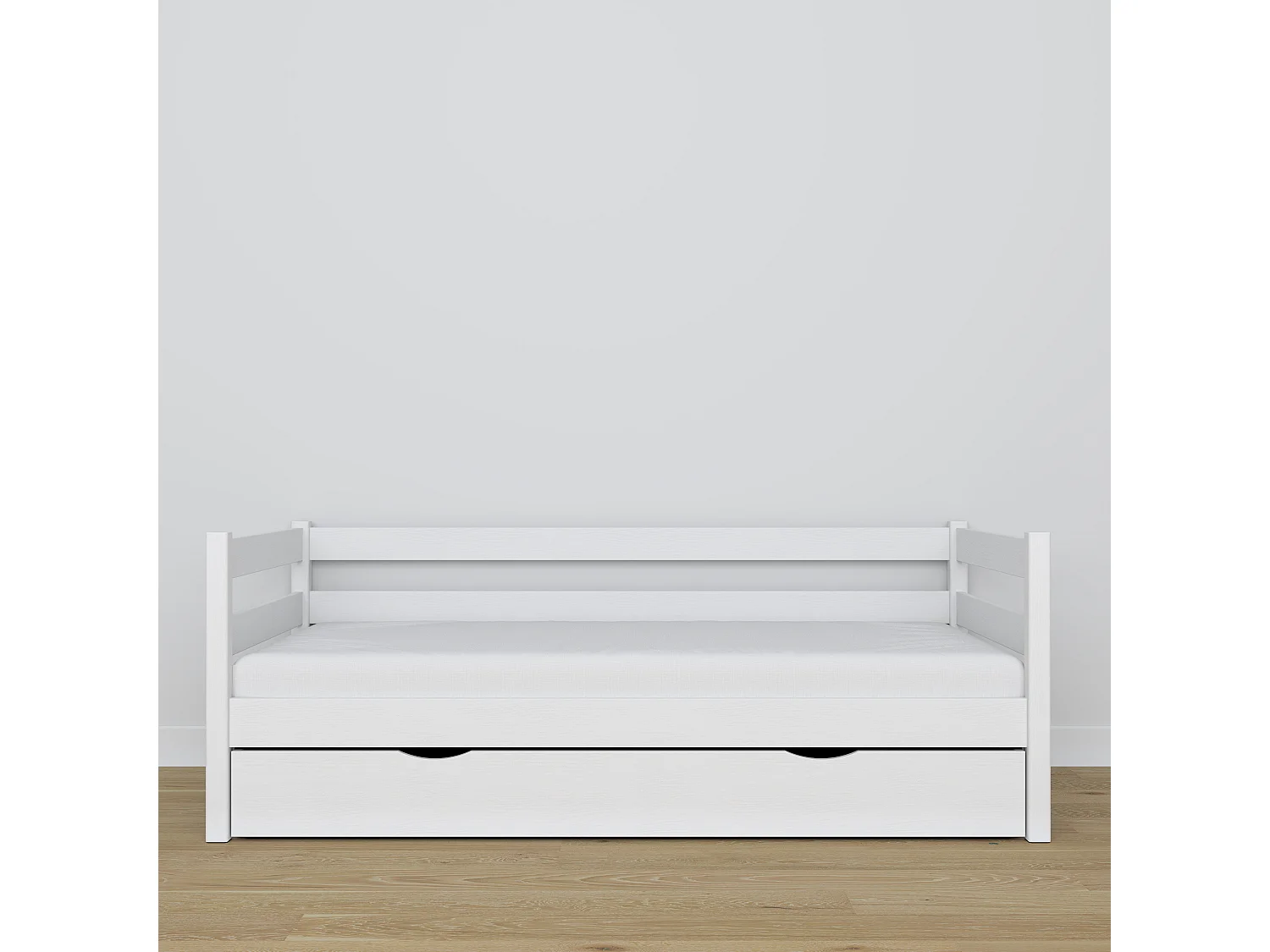 Lit banquette en bois - avec tiroir N01 Blanc 120x190