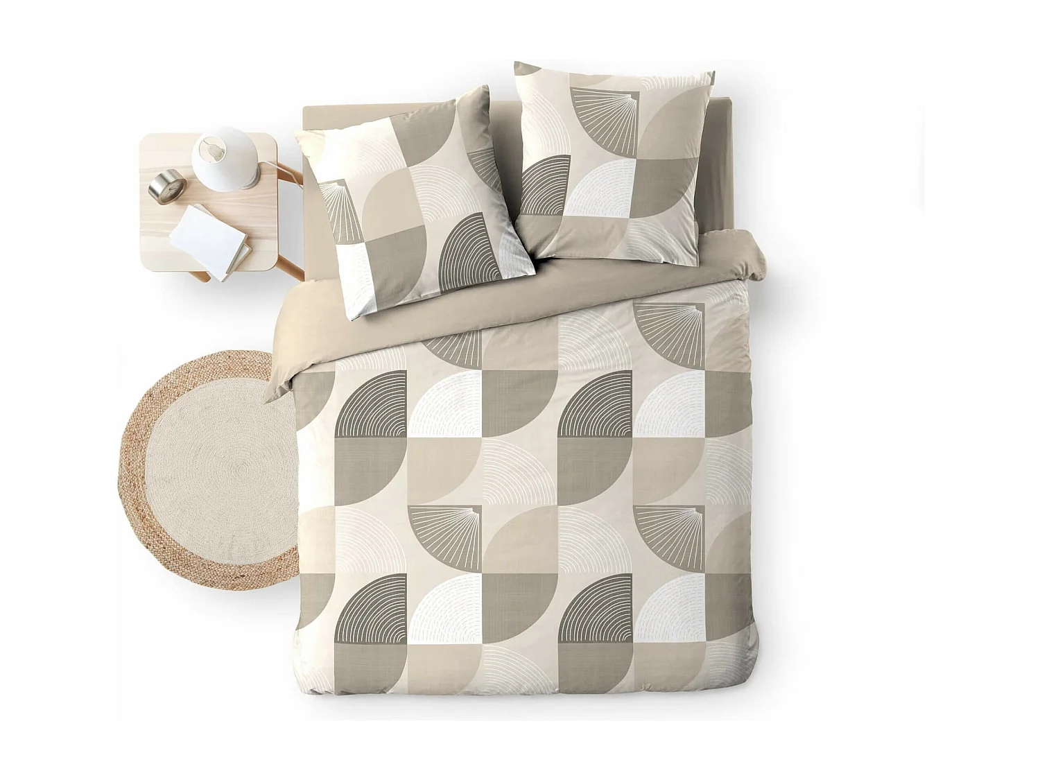 Parure de Lit 3 Pièces "Ambroise" 240x220cm Beige