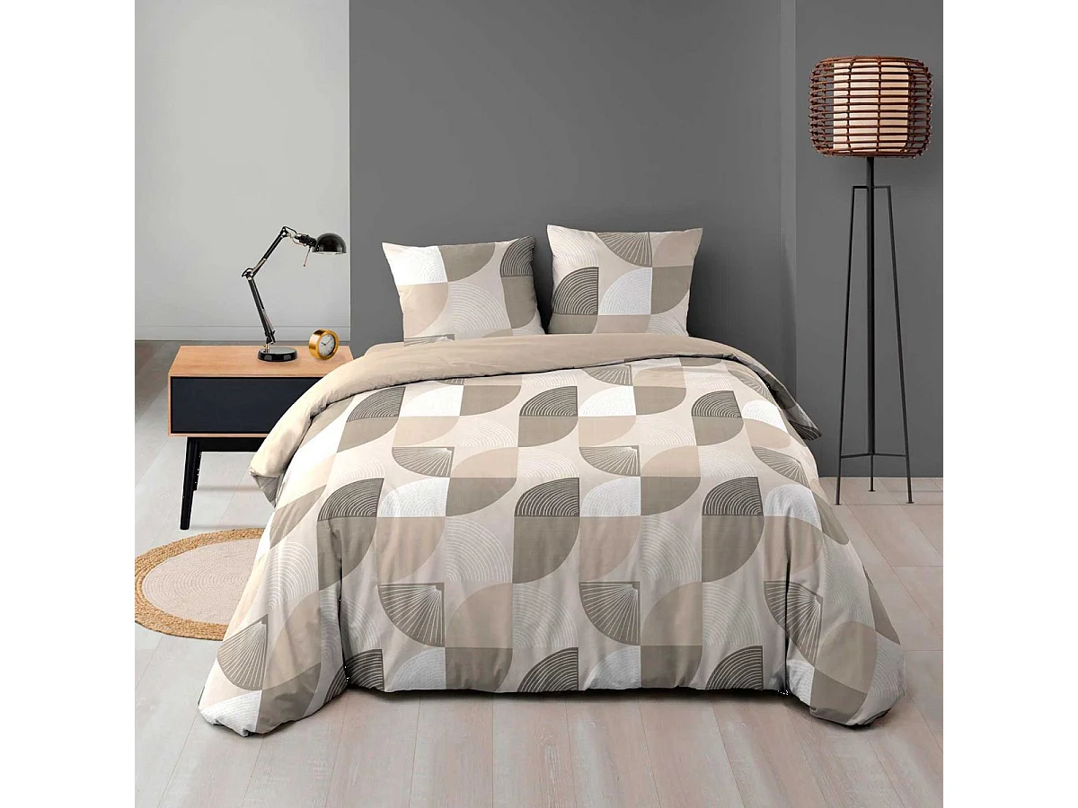 Parure de Lit 3 Pièces "Ambroise" 240x220cm Beige