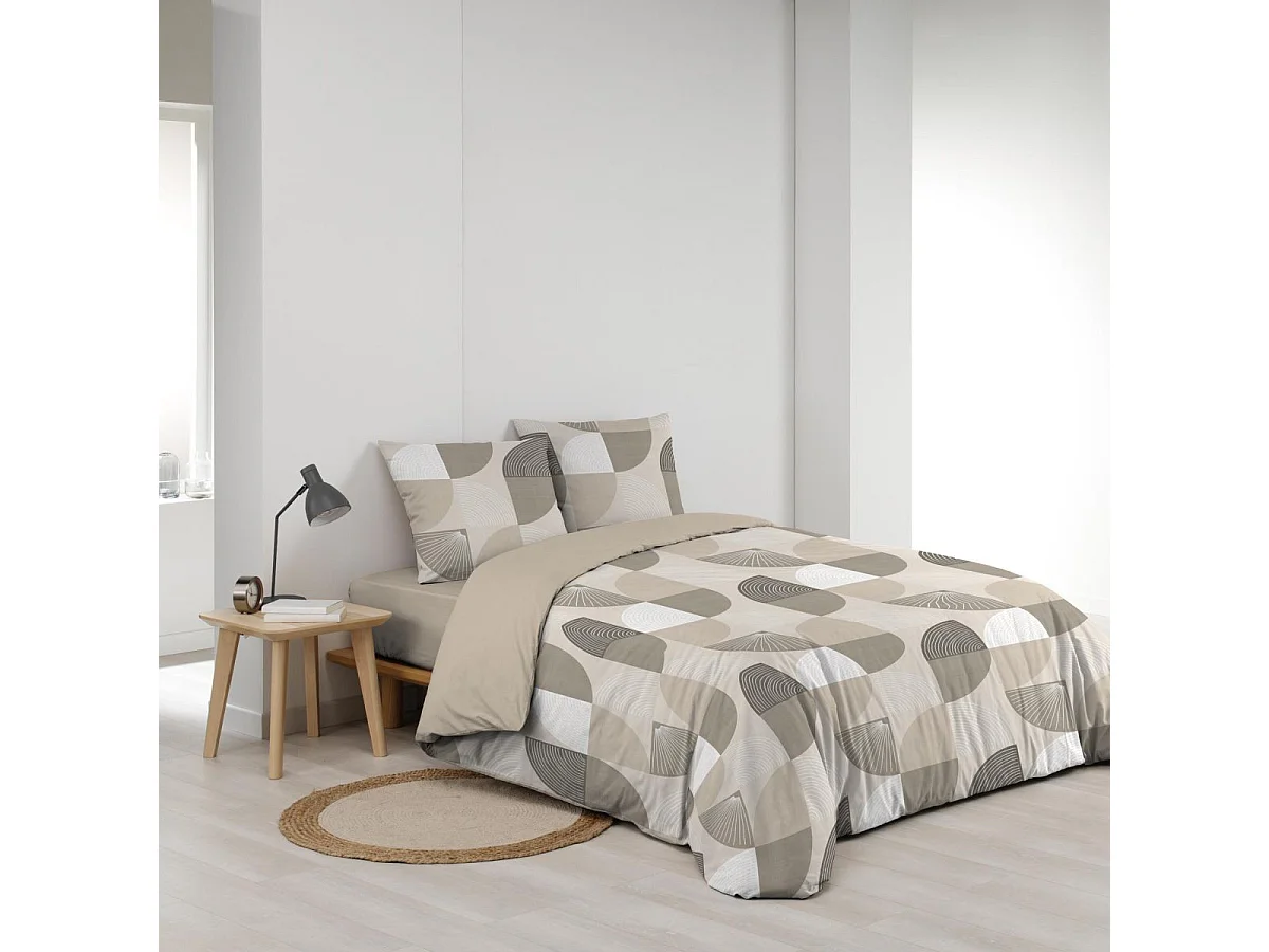 Parure de Lit 3 Pièces "Ambroise" 240x220cm Beige
