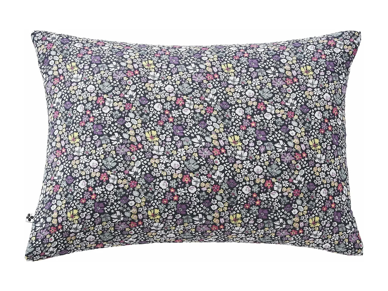 Taie d'oreiller gaze de coton imprimé floral bleu 50x70