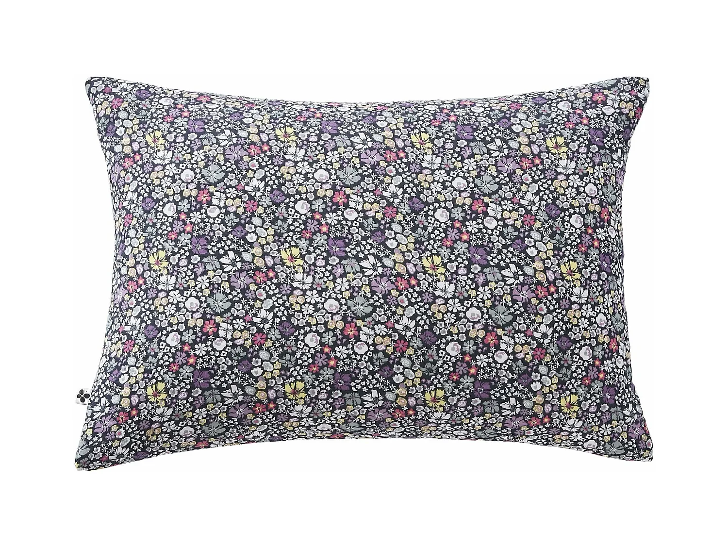 Taie d'oreiller gaze de coton imprimé floral bleu 50x70