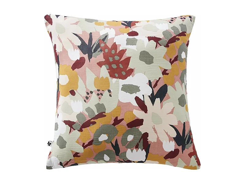 Taie d'oreiller gaze de coton imprimé printemps 60x60