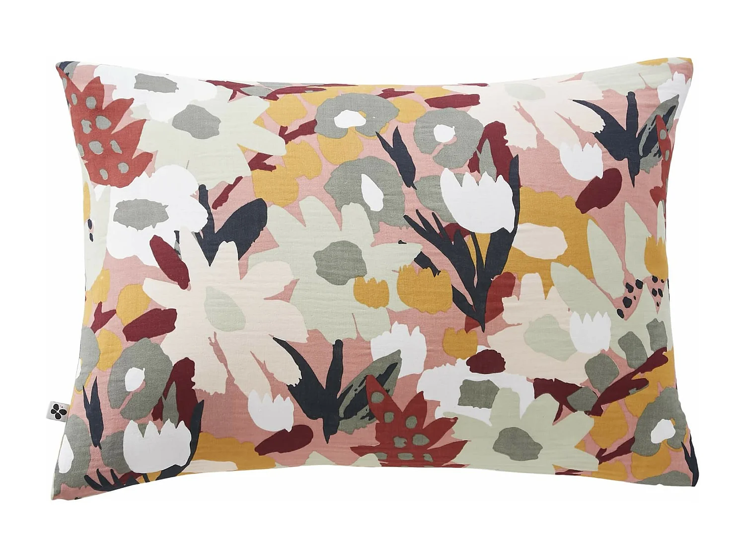 Taie d'oreiller gaze de coton imprimé printemps 50x70