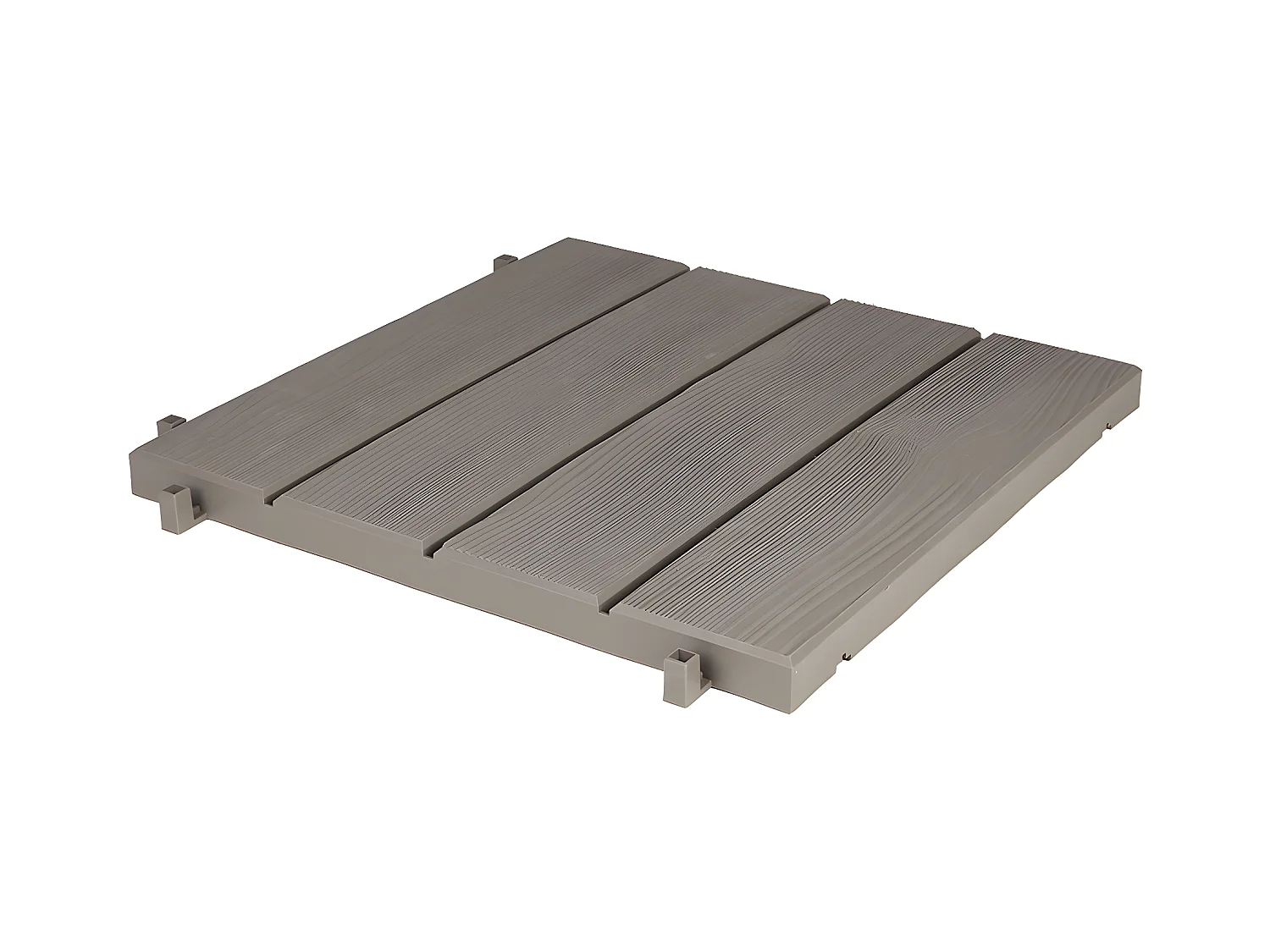 Dalle en plastique - Lot de 6 (1m²) -  38.4 x 38.4 x 2.5 cm - Taupe