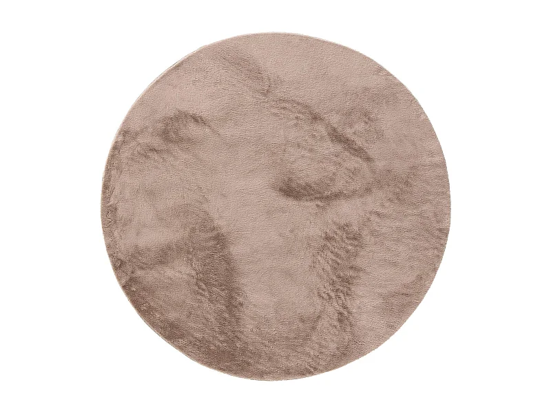 Tapis en fausse fourrure Furry Taupe ø 200 cm rond