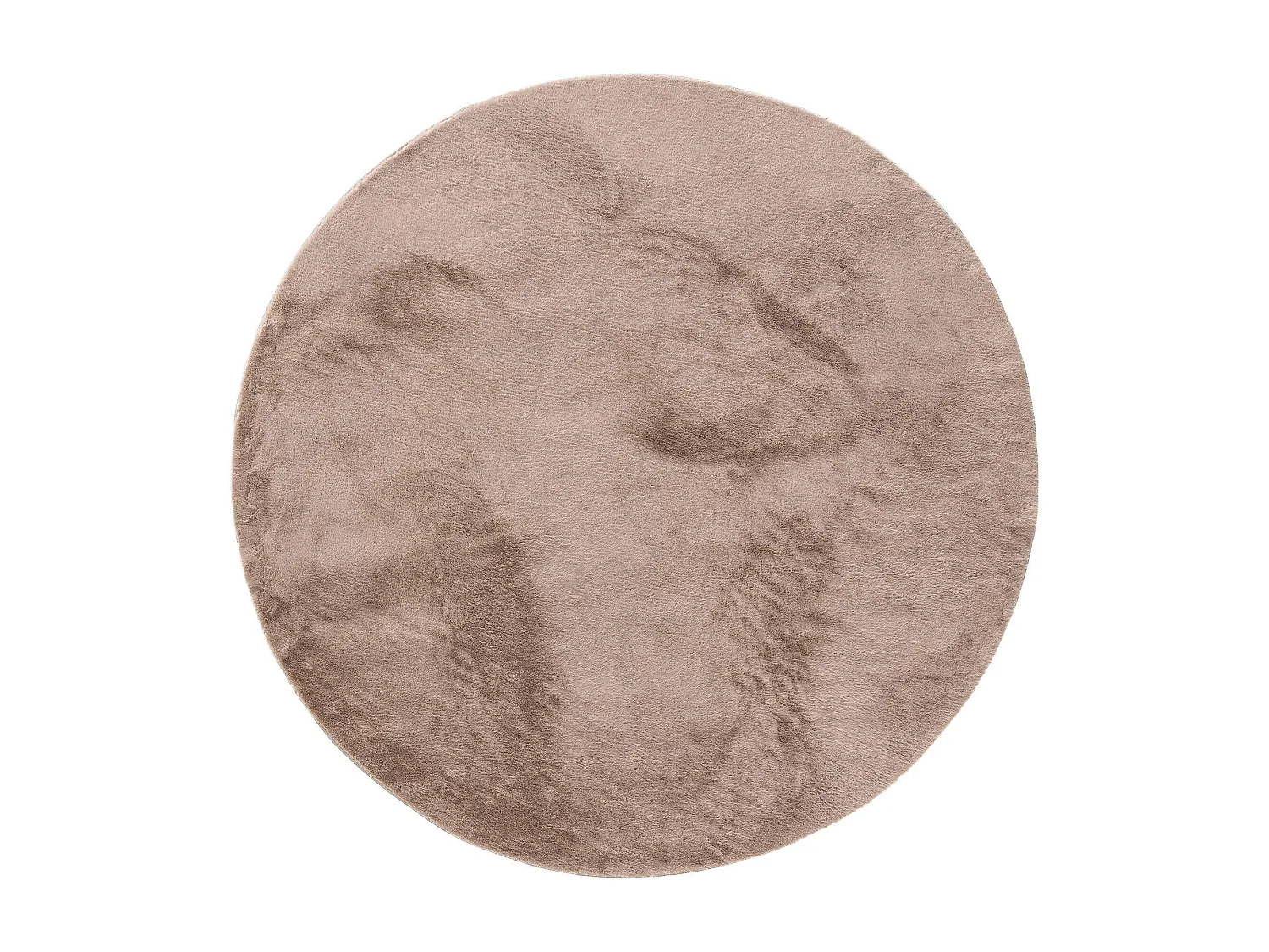Tapis en fausse fourrure Furry Taupe ø 200 cm rond