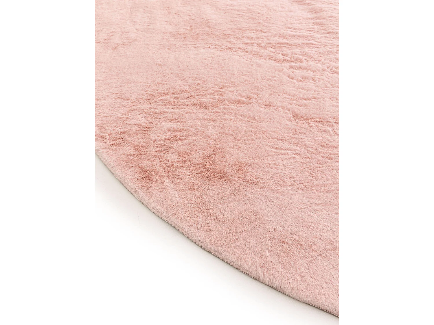 Tapis en fausse fourrure Furry Rose ø 120 cm rond
