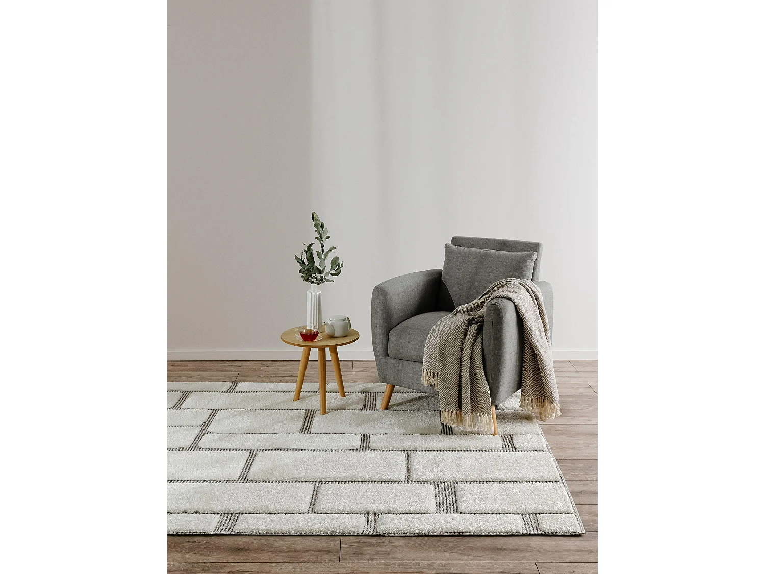 Tapis Elvy Crème/Gris 250x350 cm