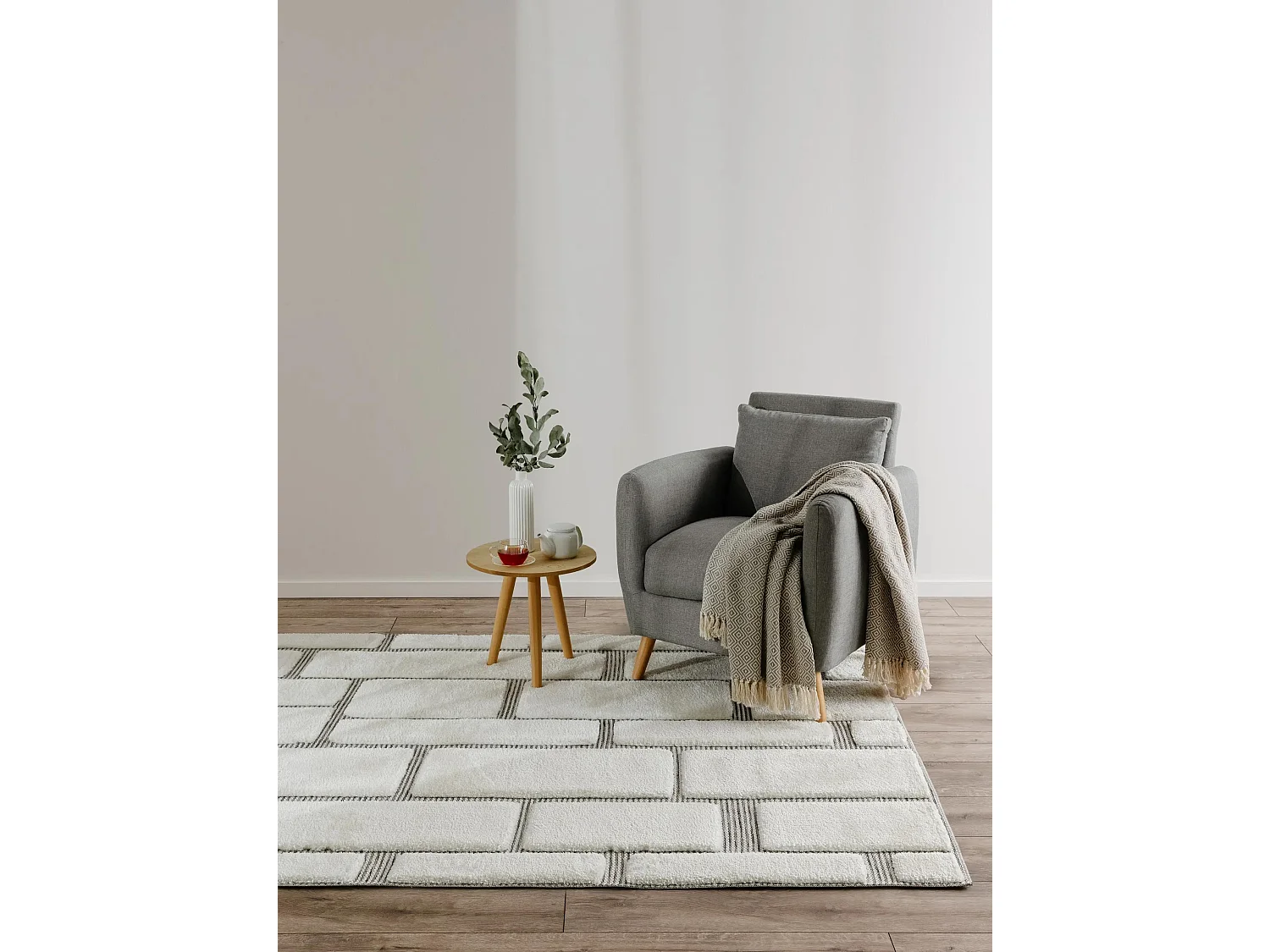 Tapis Elvy Crème/Gris 250x350 cm