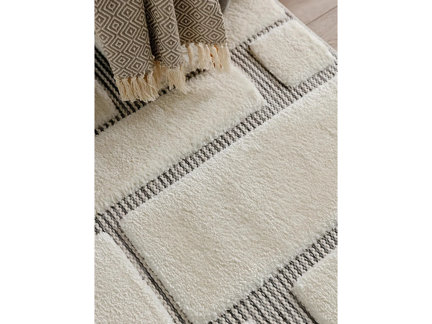 Tapis Elvy Crème/Gris 250x350 cm