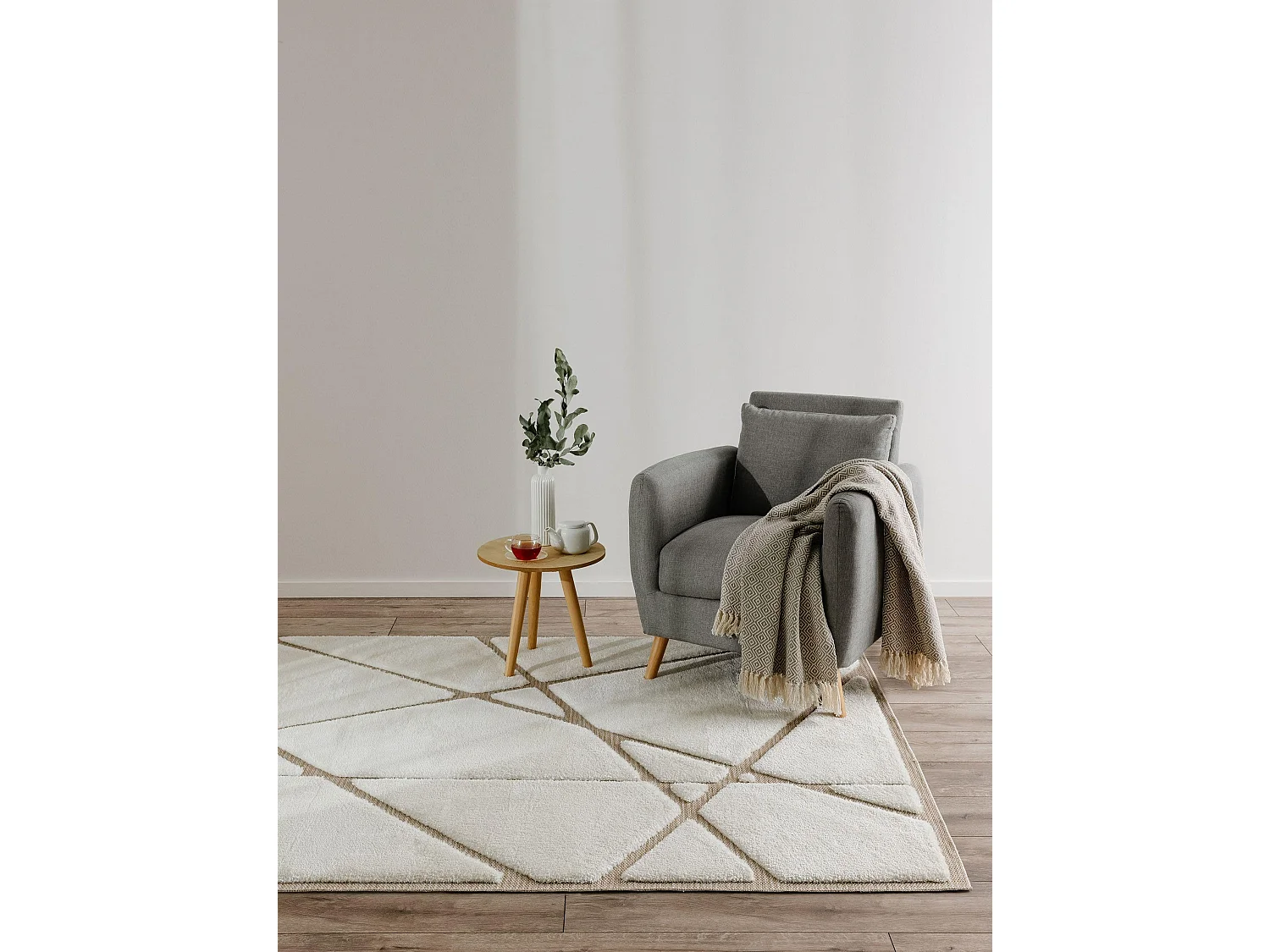 Tapis Elvy Crème/Beige 250x350 cm