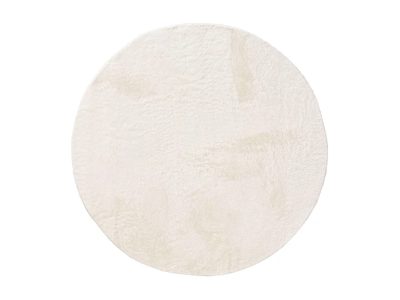 Tapis en fausse fourrure Furry Crème ø 80 cm rond