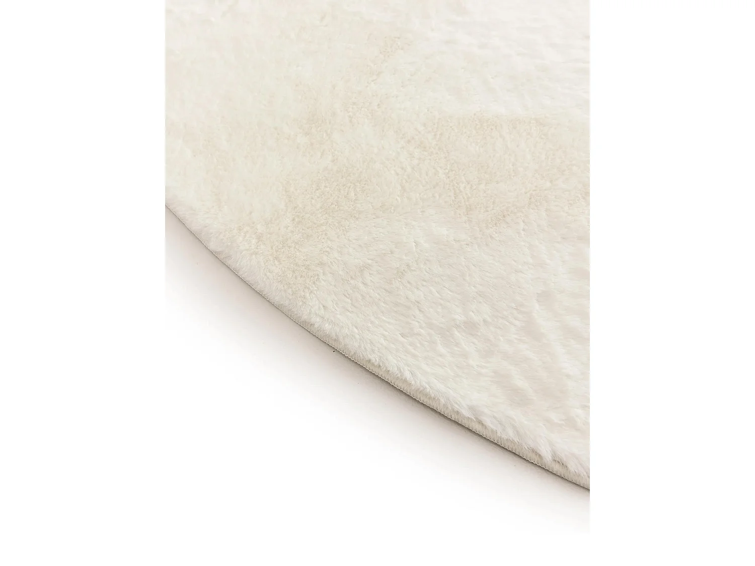 Tapis en fausse fourrure Furry Crème ø 80 cm rond