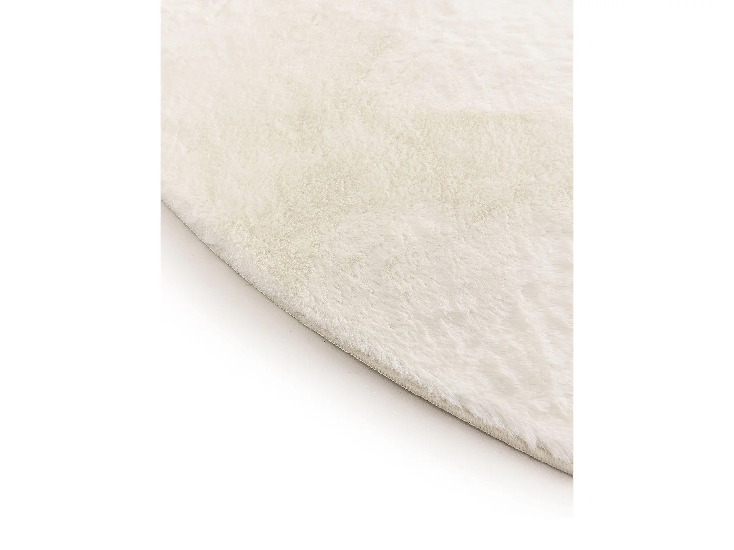 Tapis en fausse fourrure Furry Crème ø 160 cm rond