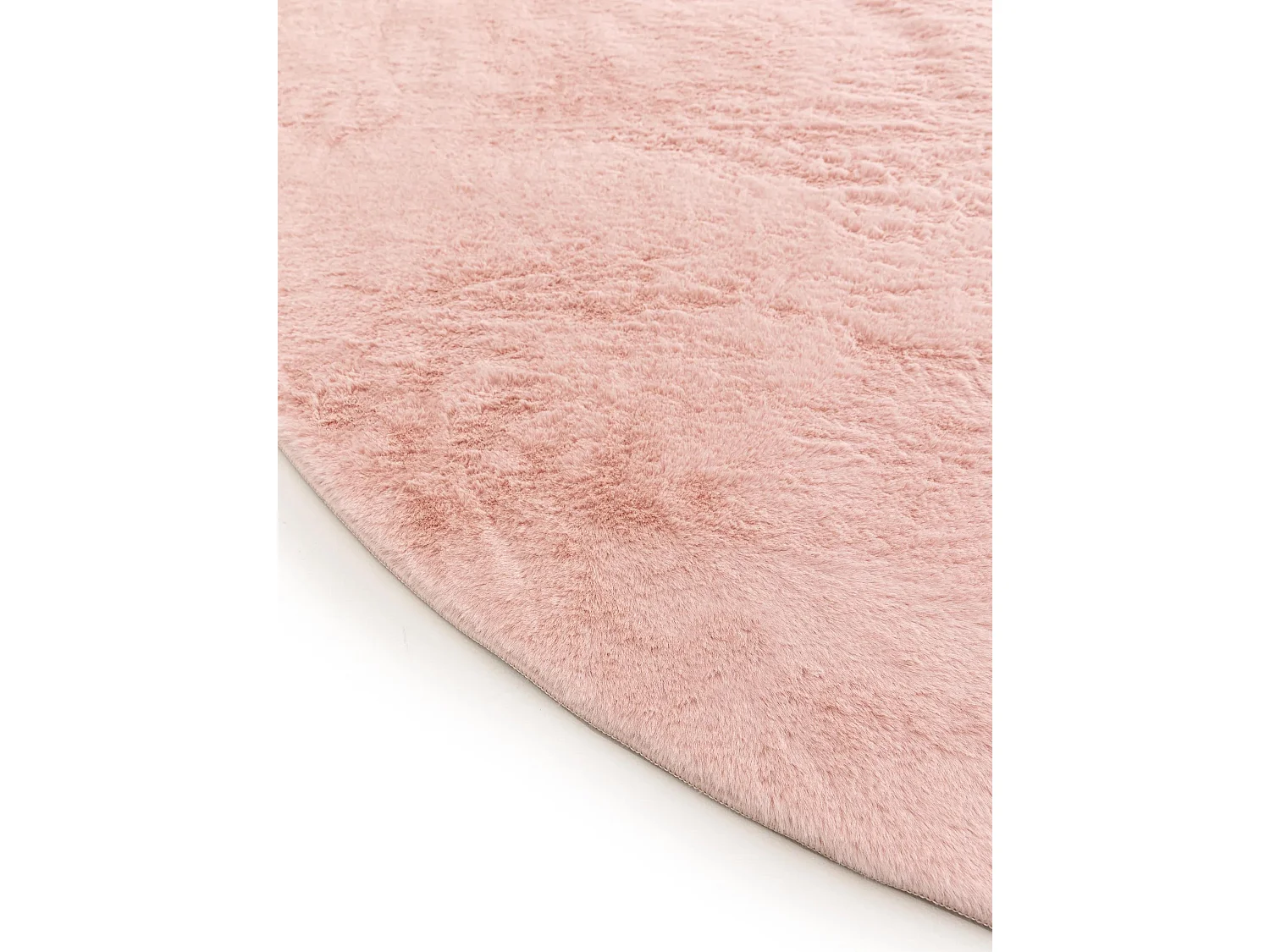 Tapis en fausse fourrure Furry Rose ø 200 cm rond