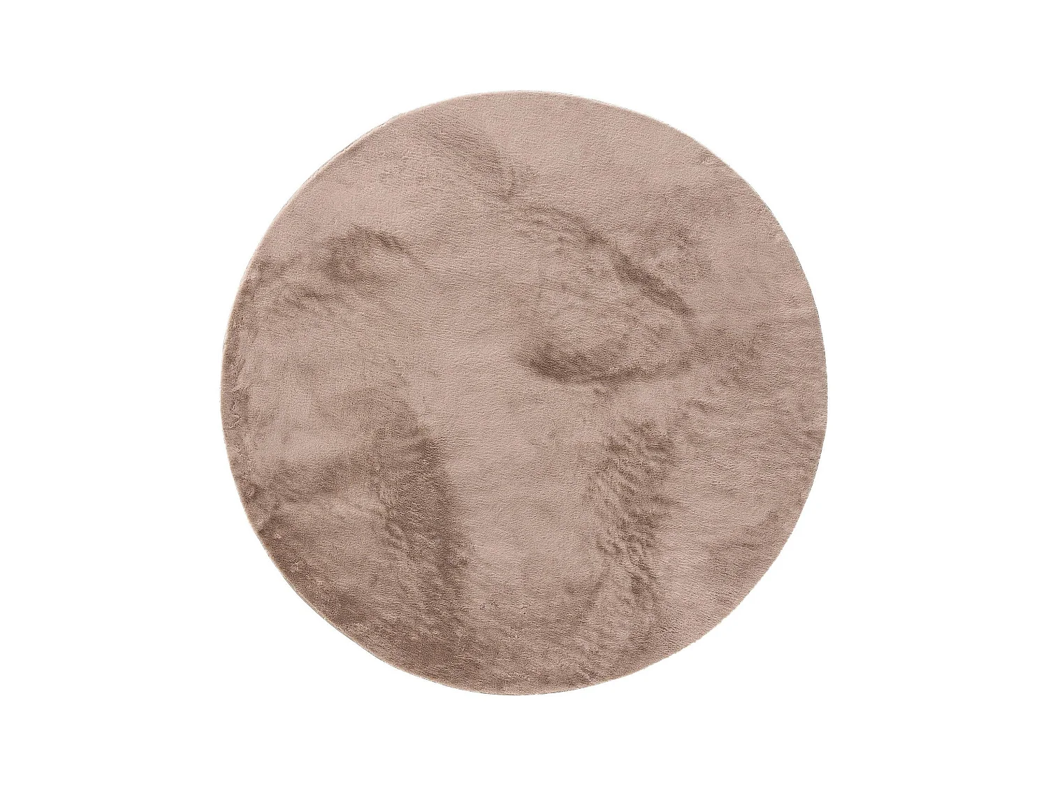 Tapis en fausse fourrure Furry Taupe ø 120 cm rond