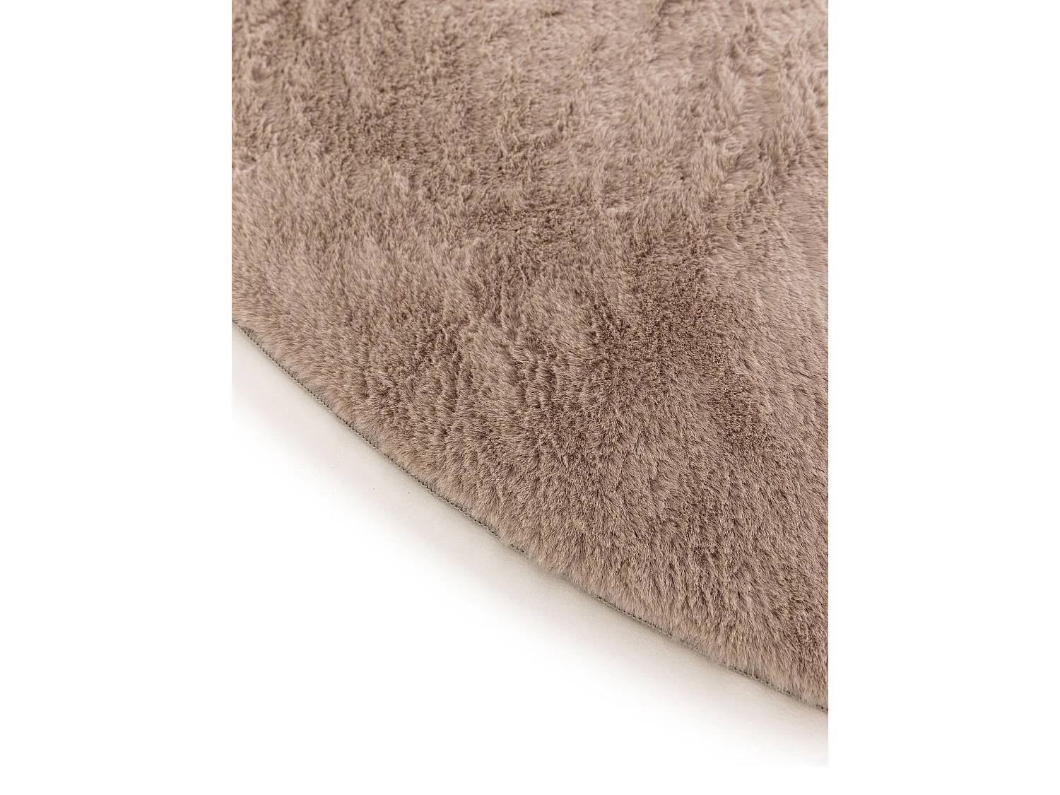 Tapis en fausse fourrure Furry Taupe ø 120 cm rond