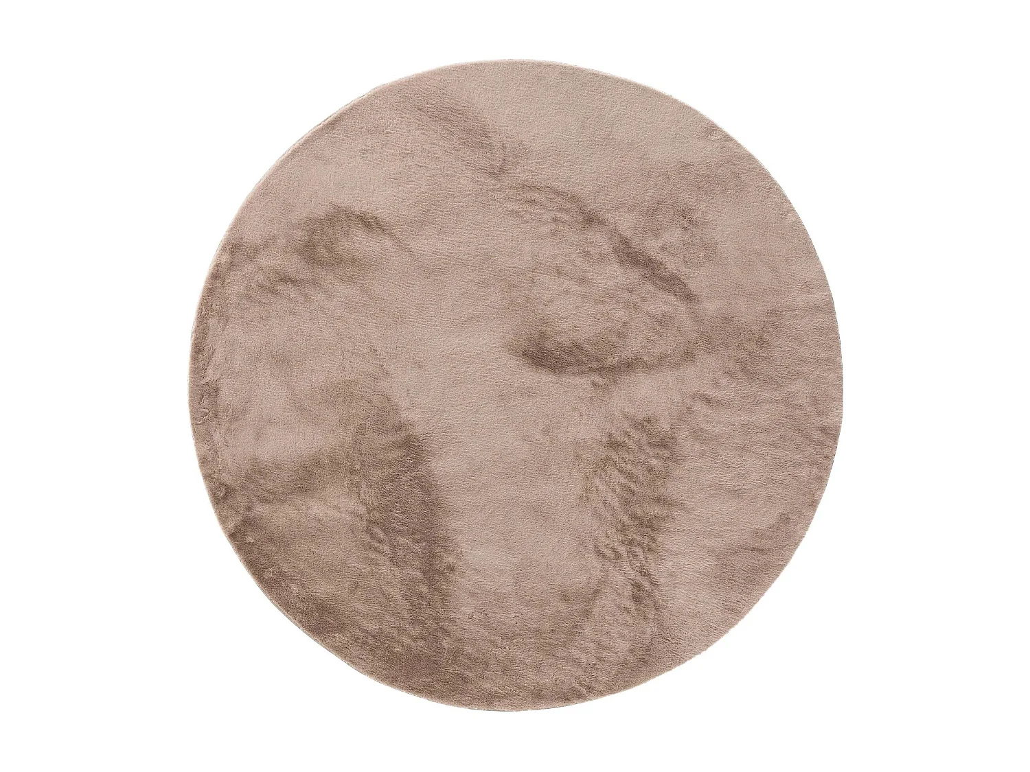 Tapis en fausse fourrure Furry Taupe ø 120 cm rond