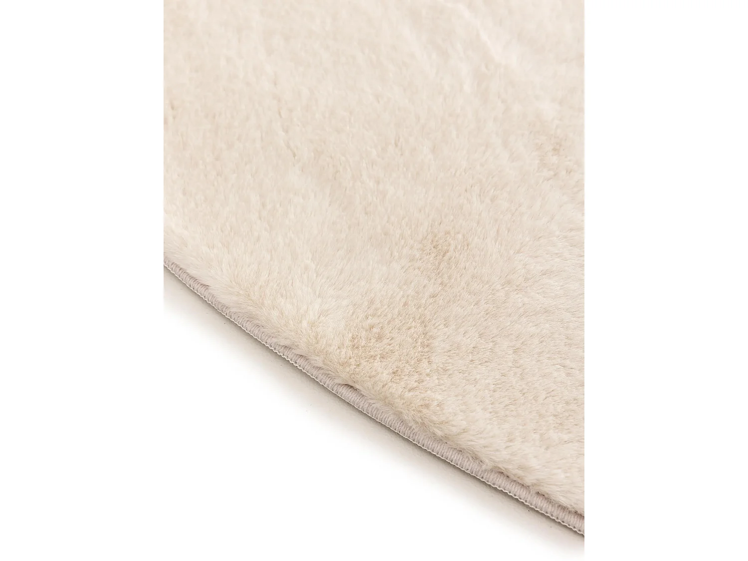 Tapis en fausse fourrure Furry Beige ø 80 cm rond