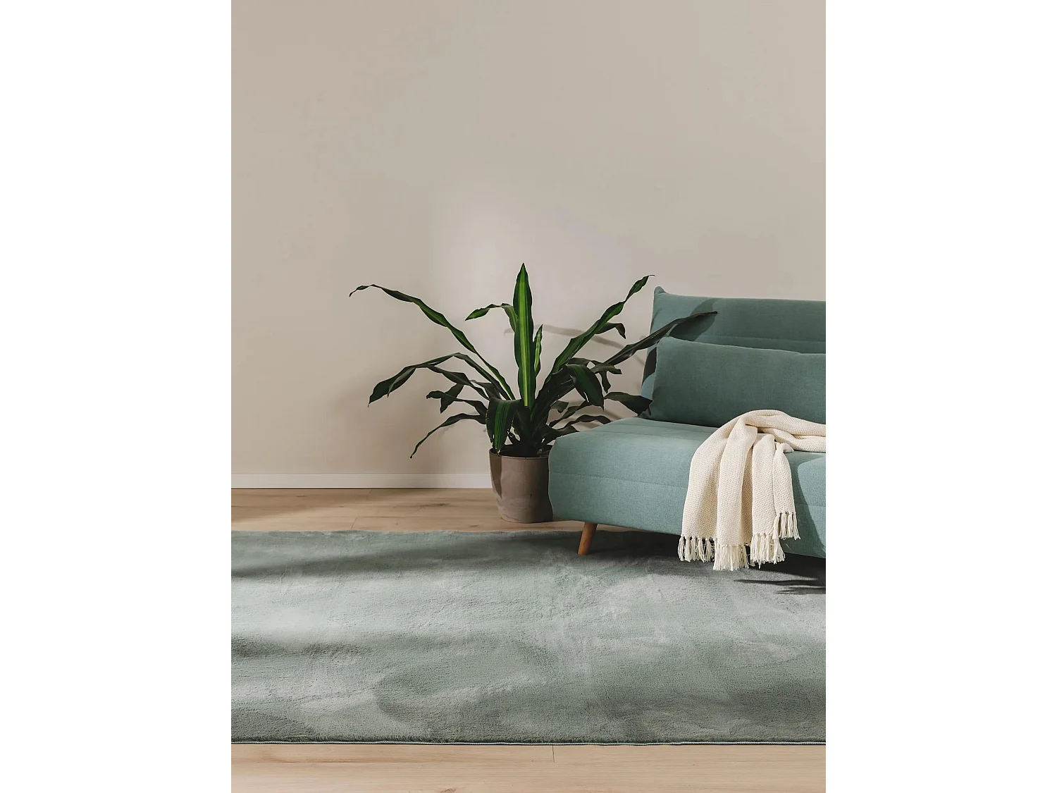Tapis en fausse fourrure Furry Vert 80x150 cm