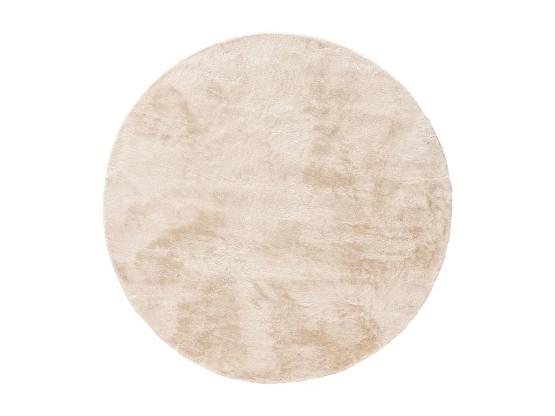 Tapis en fausse fourrure Furry Beige ø 120 cm rond