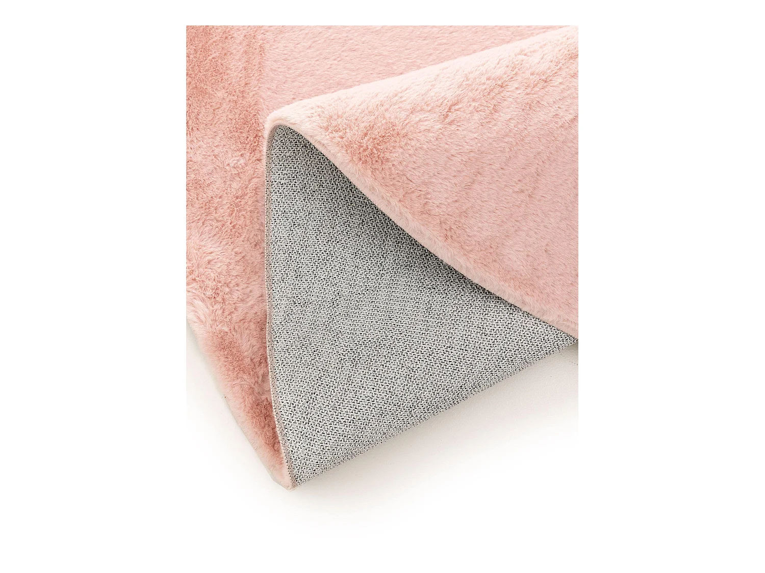 Tapis en fausse fourrure Furry Rose ø 80 cm rond