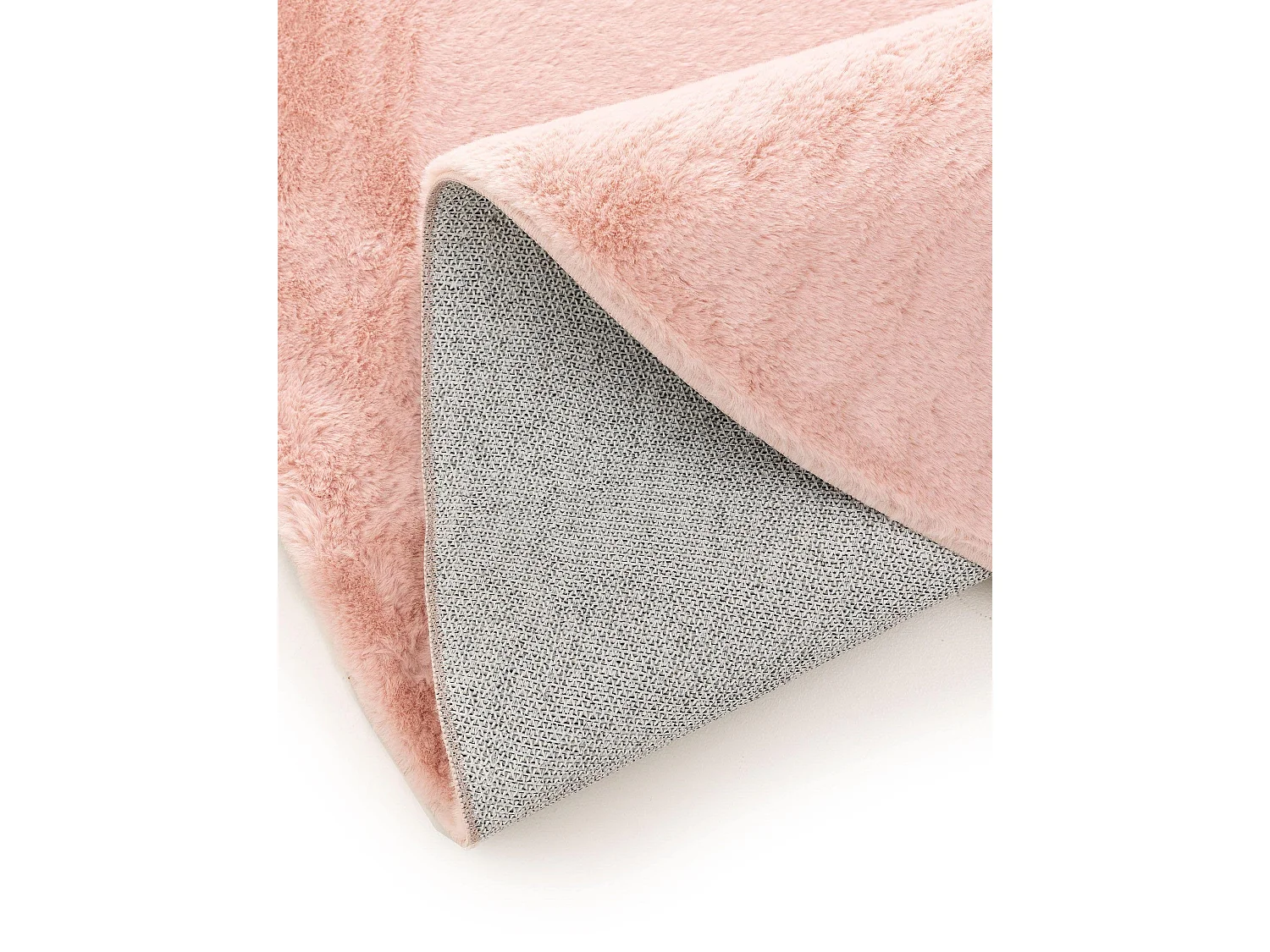 Tapis en fausse fourrure Furry Rose ø 80 cm rond