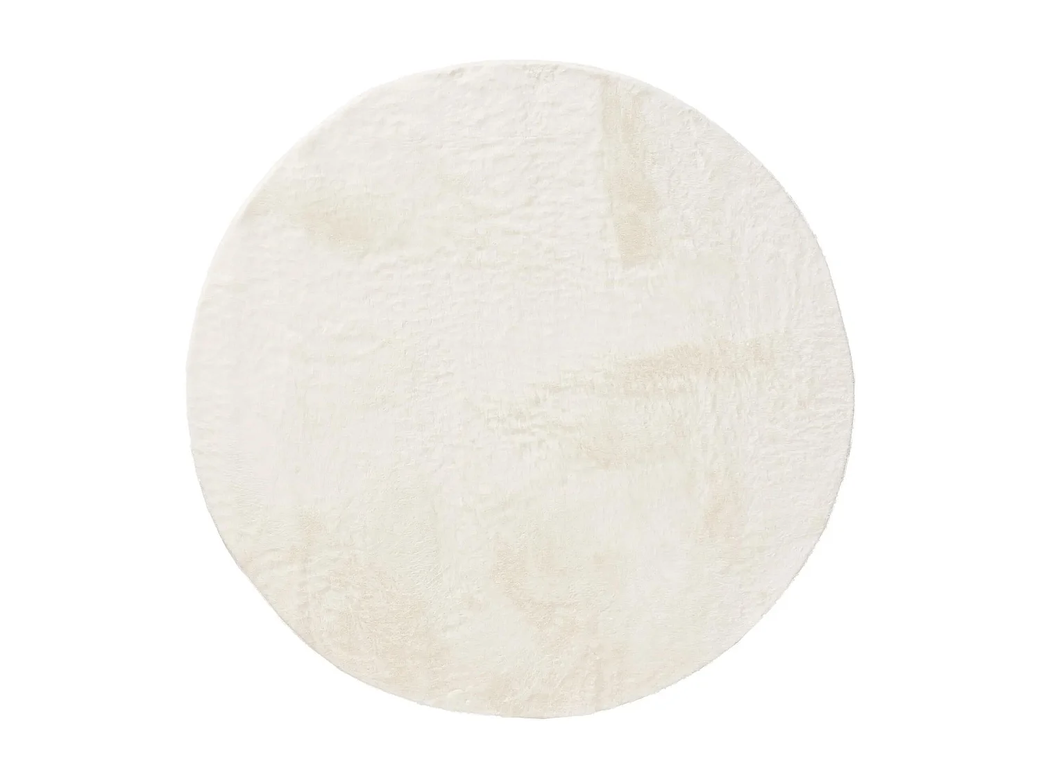 Tapis en fausse fourrure Furry Crème ø 120 cm rond