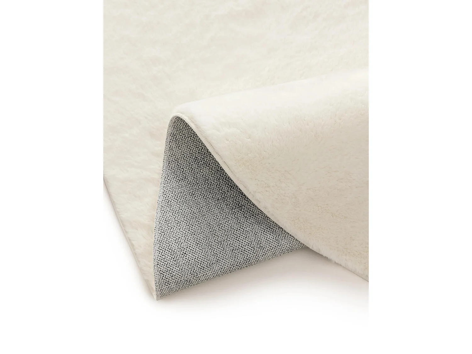 Tapis en fausse fourrure Furry Crème ø 120 cm rond