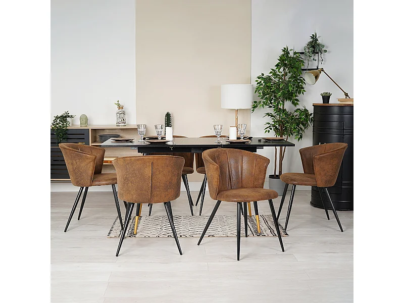 Table à manger extensible à allonge avec 6 chaises,Whalen doncic