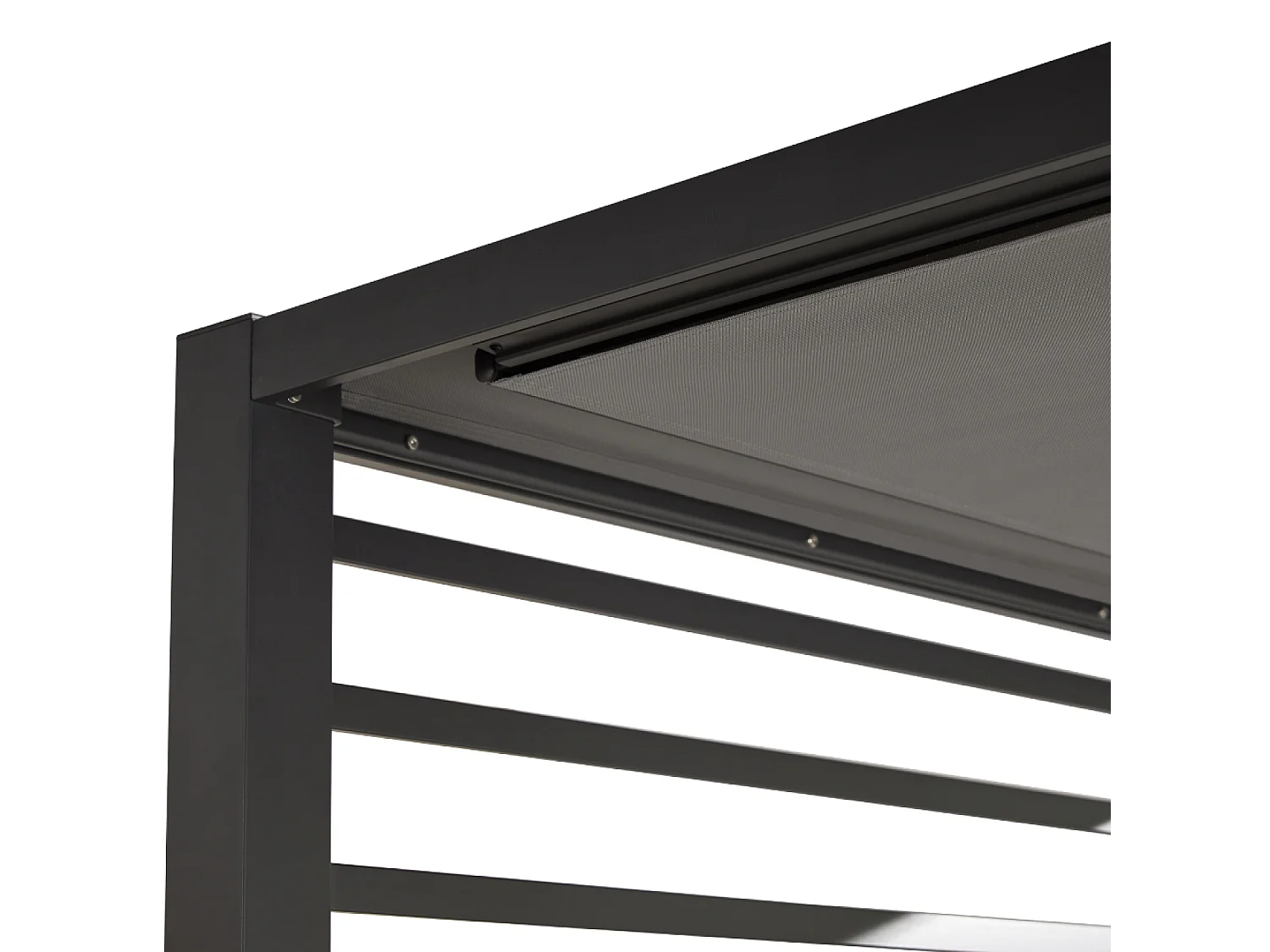 Cama de jardín de 2 plazas, estructura de aluminio gris oscuro MATALA