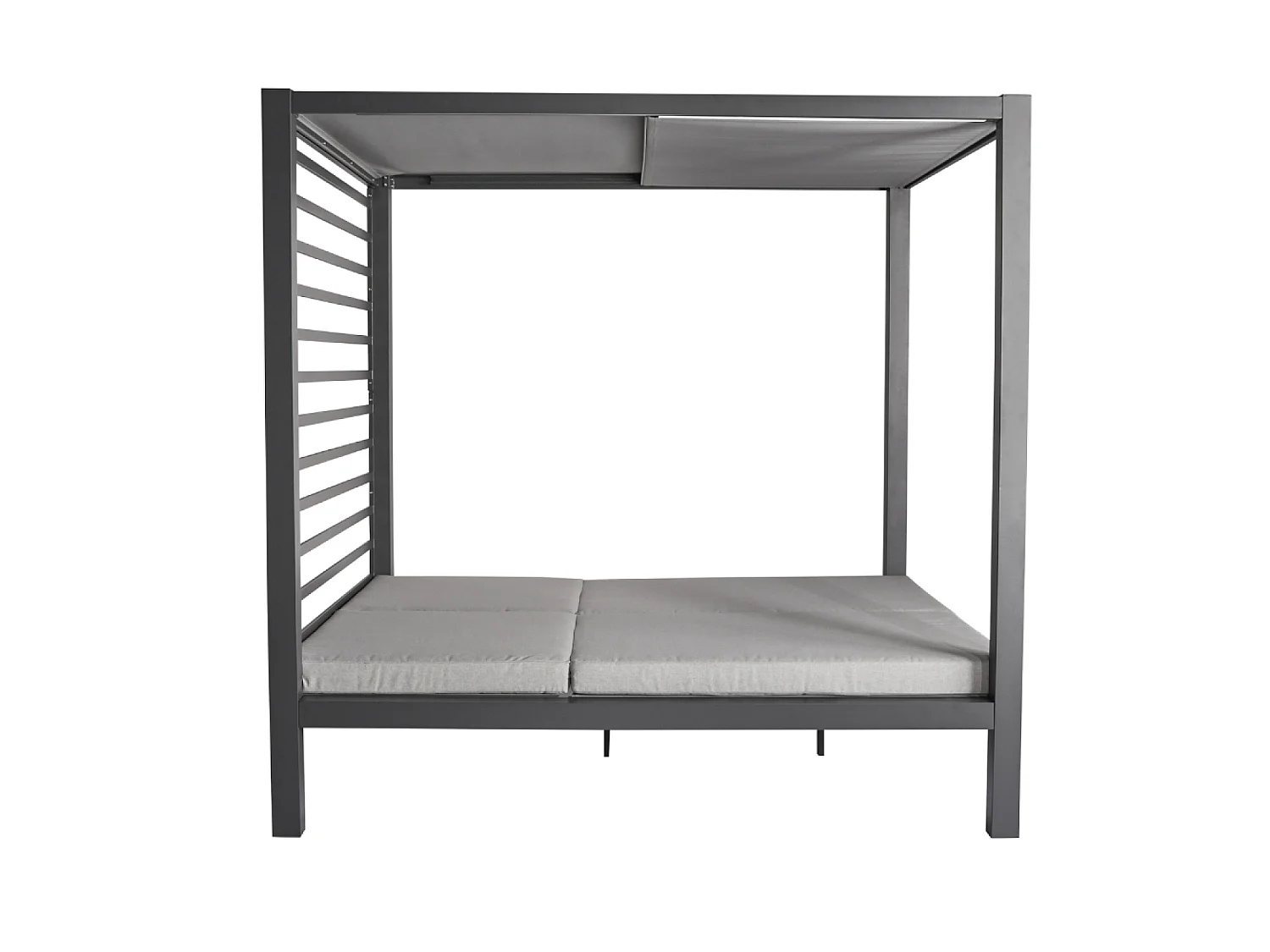 Cama de jardín de 2 plazas, estructura de aluminio gris oscuro MATALA