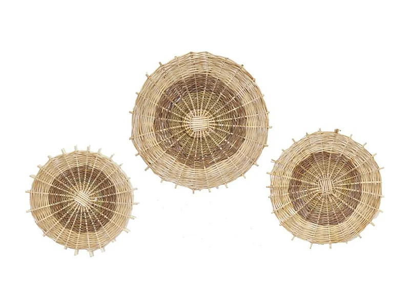 Décor mural en osier multicolore (lot de 3)