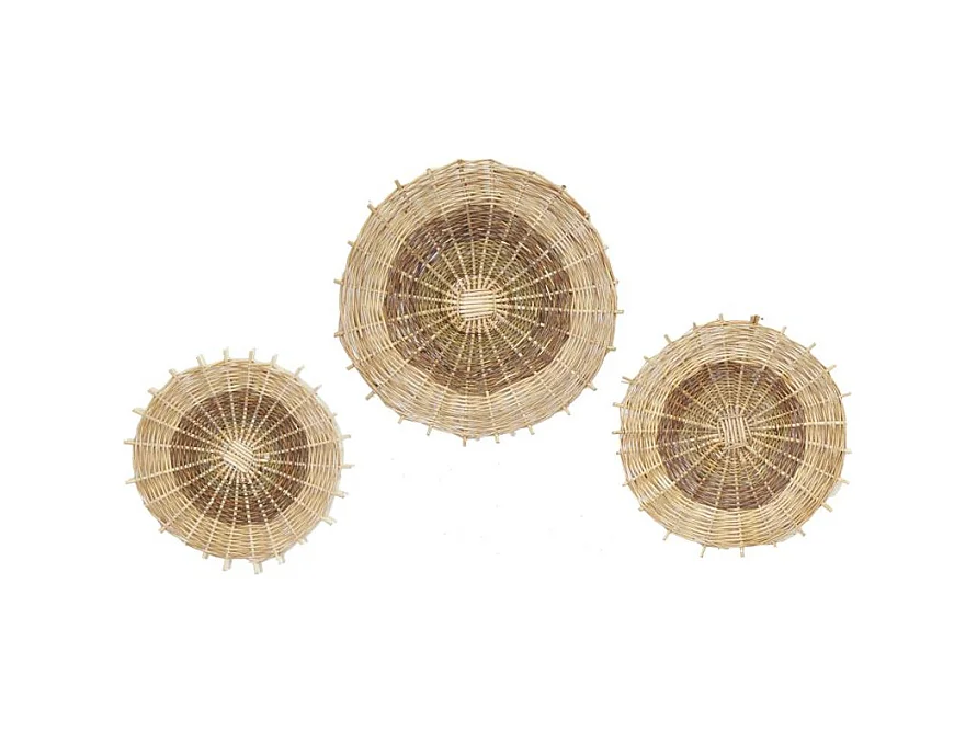 Décor mural en osier multicolore (lot de 3)