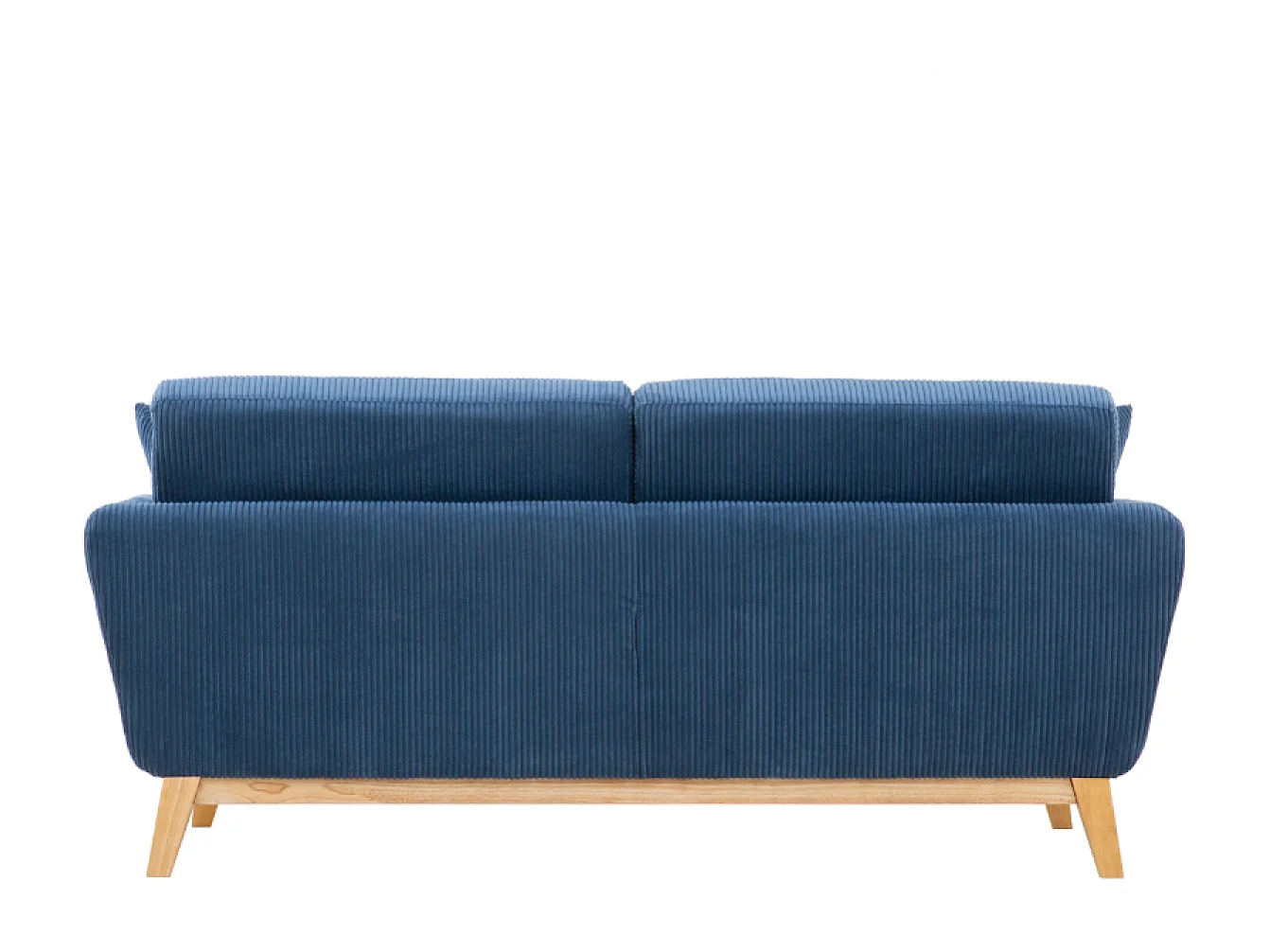 Canapé scandinave 3 places en velours côtelé bleu HOGA