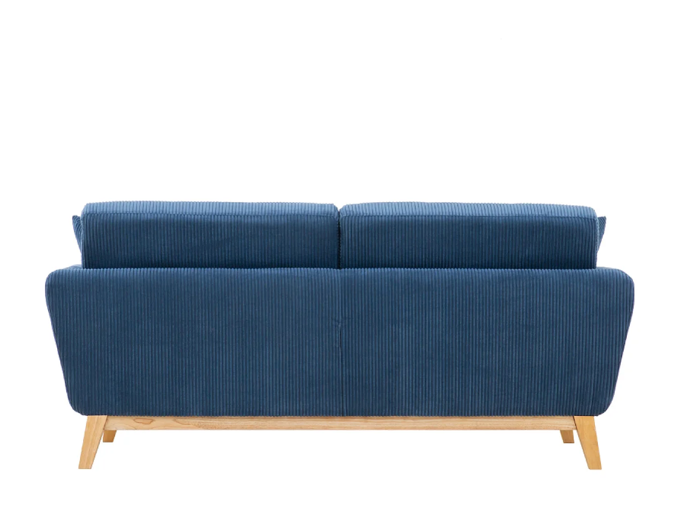 Canapé scandinave 3 places en velours côtelé bleu HOGA