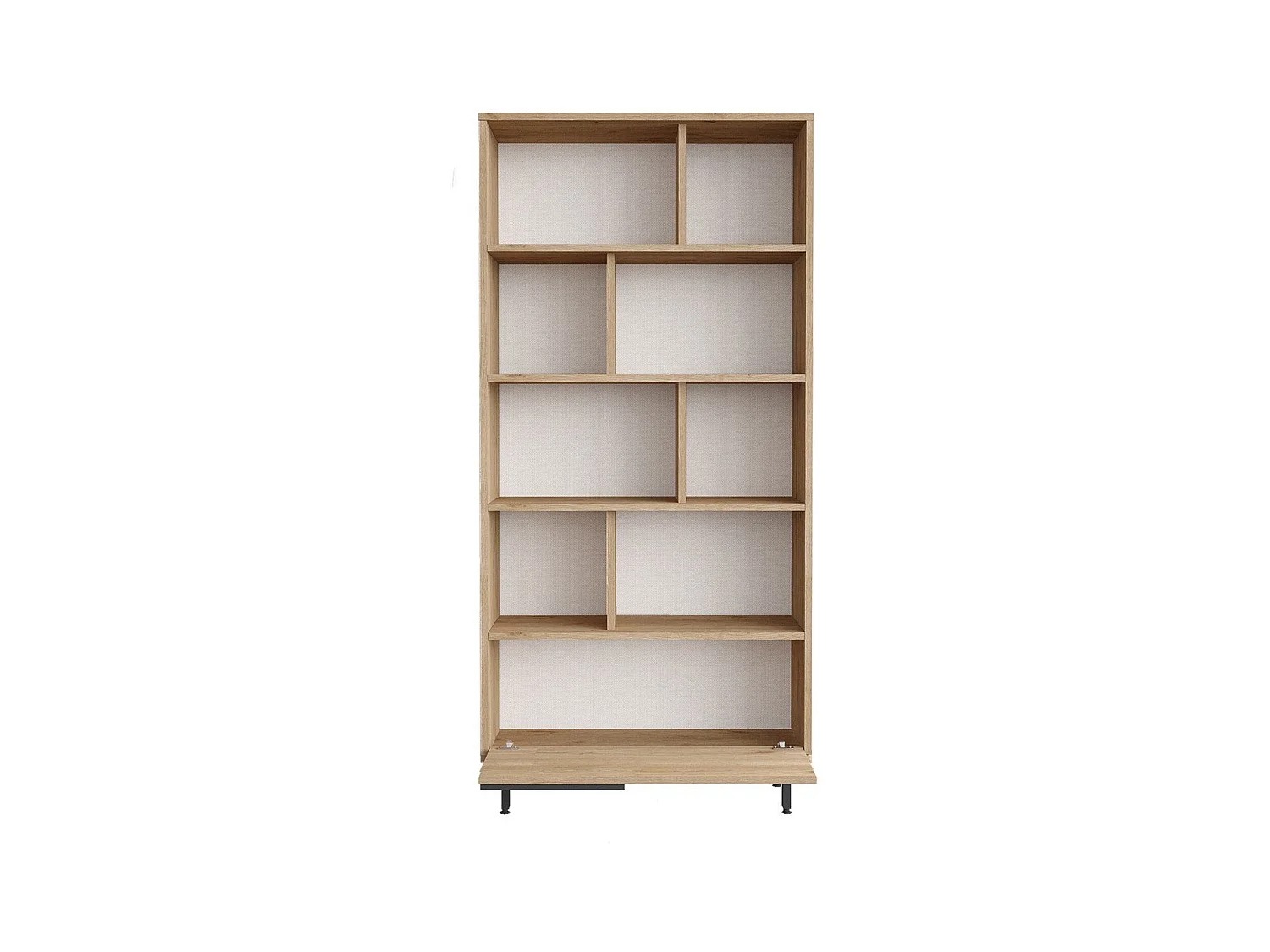 Bibliothèque avec 1 rangement fermé décor bois noyer L83,9 cm
