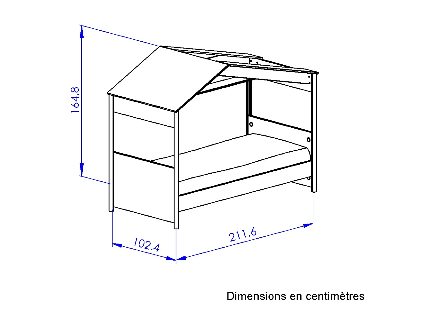 Lit cabane 90x200 cm - MATIS
